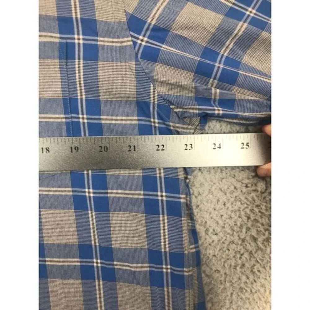 J Crew Shirt Adult Large Blue Grey Plaid Button Down Long Sleeve Casual Mens
